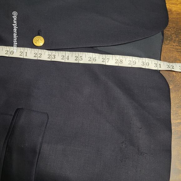 Vtg Lauren Ralph Lauren Wool Blazer 44 R Navy "Flaws" Preppy Academia 90's - Picture 11 of 13